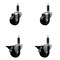 Service Caster 3'' Phenolic Wheel Swivel 1'' Expanding Stem Caster Set 2 Brakes, 4PK SCC-EX20S314-PHR-2-PLB-2-1 - alternate 1